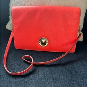 Kate Spade Coral Shoulder Bag with Gold Accent